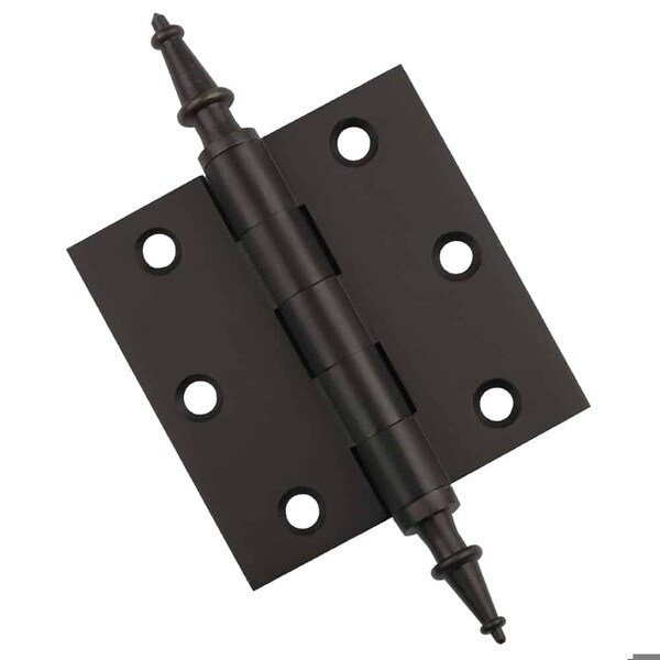 Embassy 3 x 3 Solid Brass Hinge, Oil Rubbed Bronze Finish with Steeple Tips 3030US10BS-1 - main